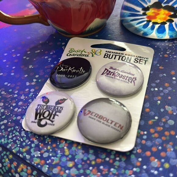 Busch Gardens Member Exclusive Button Set 2023 Roller Coaster - Picture 3 of 3